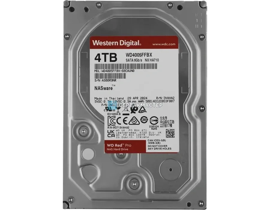 HDD WD Ultrastar DC HA340 6TB 3.5" SATA 6Gb/s [WUS721206BLE604] — купить в СервакМастер