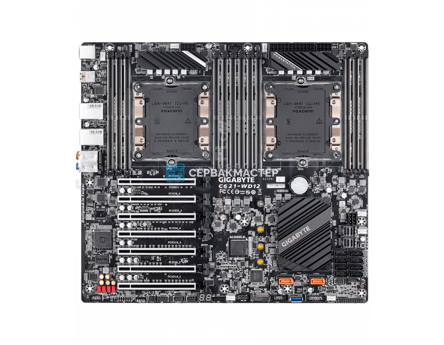 Серверная плата GIGABYTE C621-WD12 EEB на два LGA3647, 12 DIMM — купить в СервакМастер
