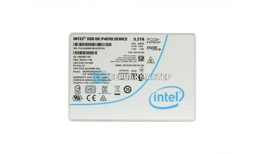 SSD-накопитель Intel D3-S4510 480GB 2.5" SATA 6Gb/s [SSDSC2KB4801G801]