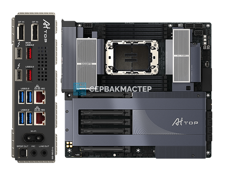 Материнская плата GIGABYTE W790 AI TOP (E-ATX, LGA4677, 8 DIMM) — купить в СервакМастер