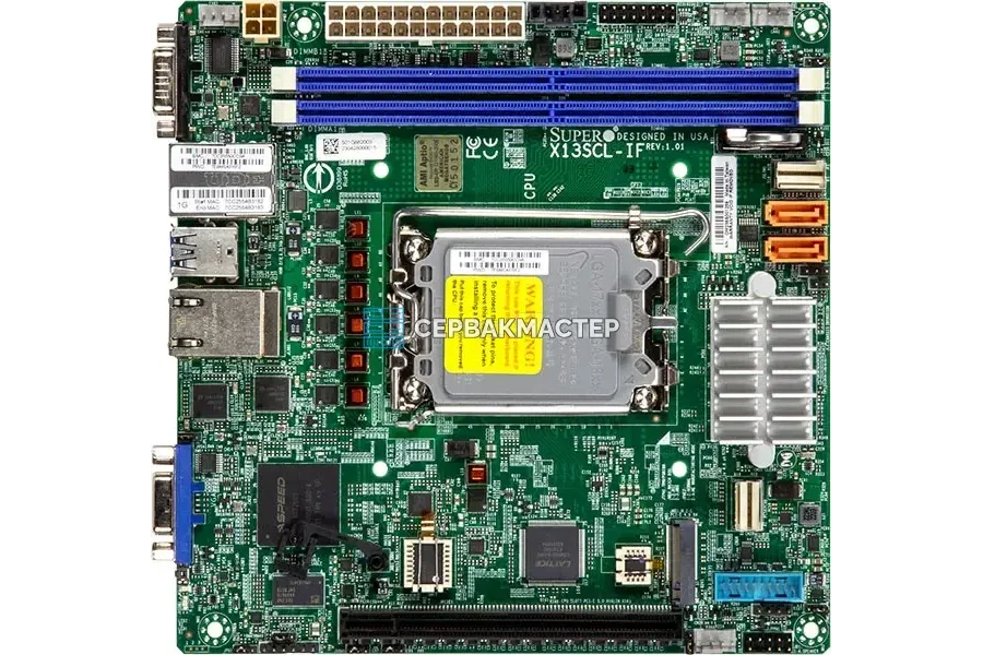 Материнская плата Supermicro X13SCL-IF (Mini-ITX, LGA1700, 2 DIMM, DDR5) — купить в СервакМастер [MBD-X13SCL-IF]