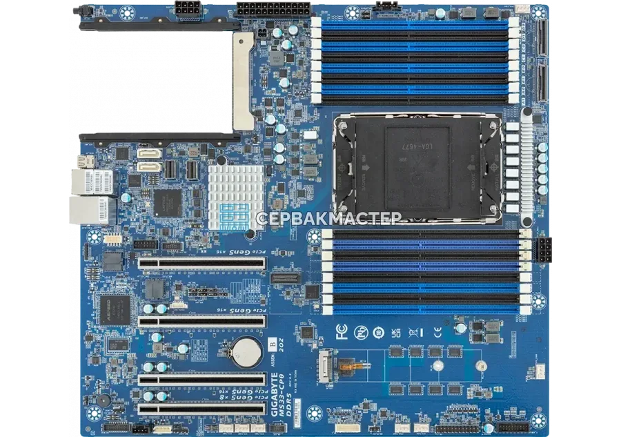 Серверная плата Gigabyte MS33-CP0 Rev 1.x/3.x — E-ATX, LGA4677, 16 DIMM DDR5 — купить в СервакМастер