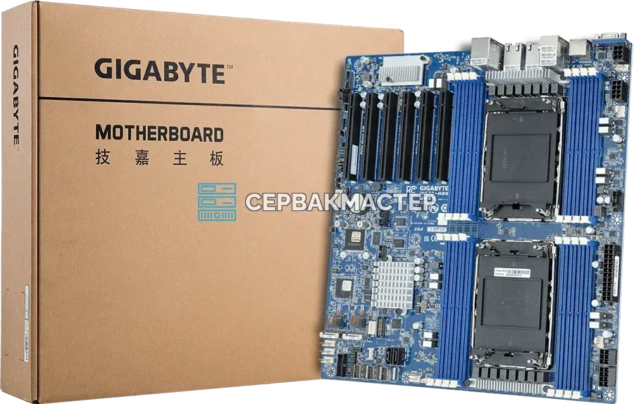 Материнская плата Gigabyte MS73-HB0 Rev 1.x/3.x E-ATX 2x LGA4677 16 DIMM — купить в СервакМастер