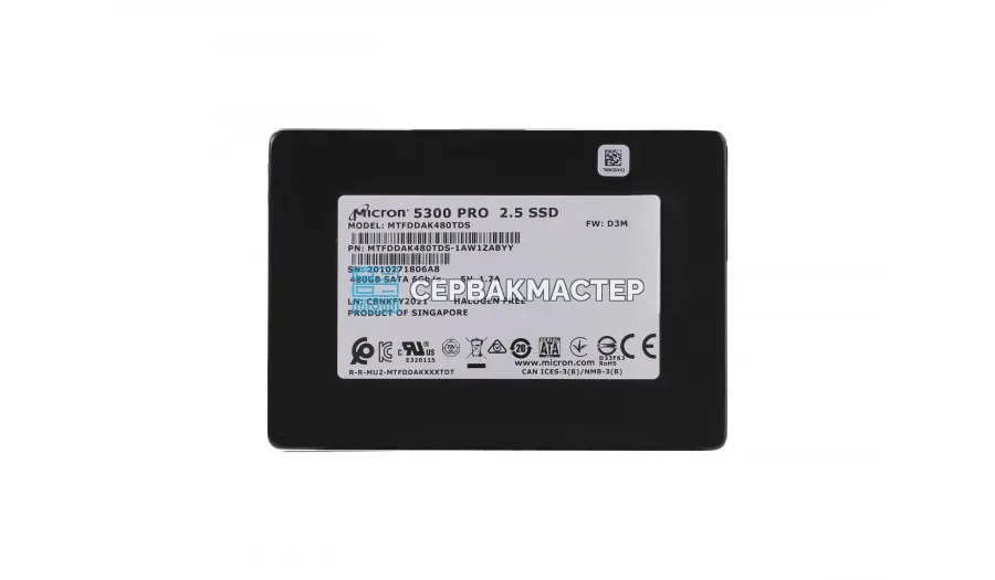 SSD-накопитель Micron 5300 PRO 480GB 2.5" SATA 6Gb/s [MTFDDAK480TDS]