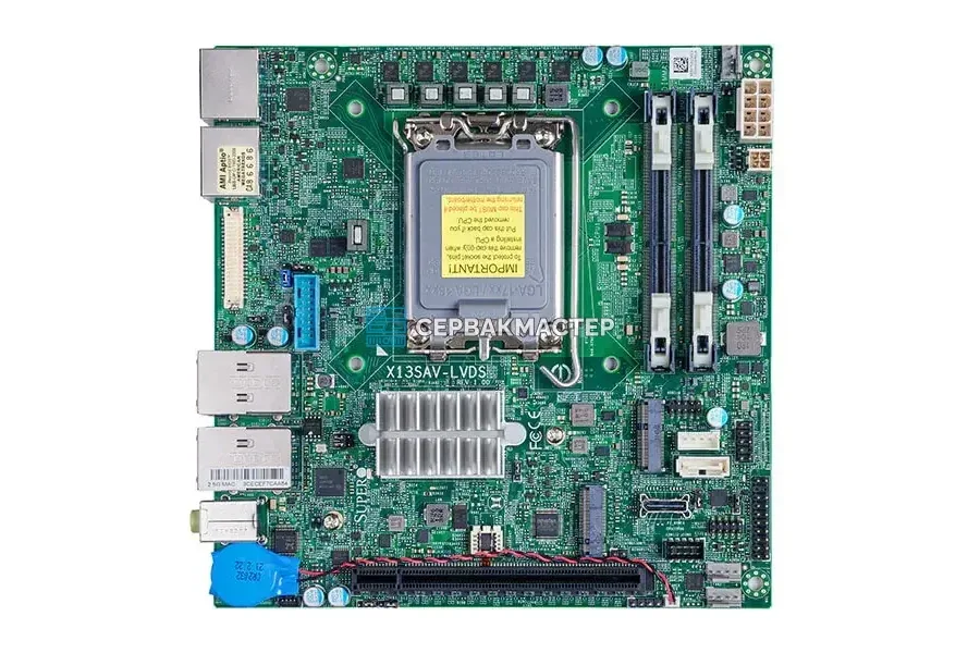 Материнская плата Supermicro X13SAV-LVDS (Mini-ITX, LGA1700, 2 DIMM) [MBD-X13SAV-LVDS] — купить в СервакМастер