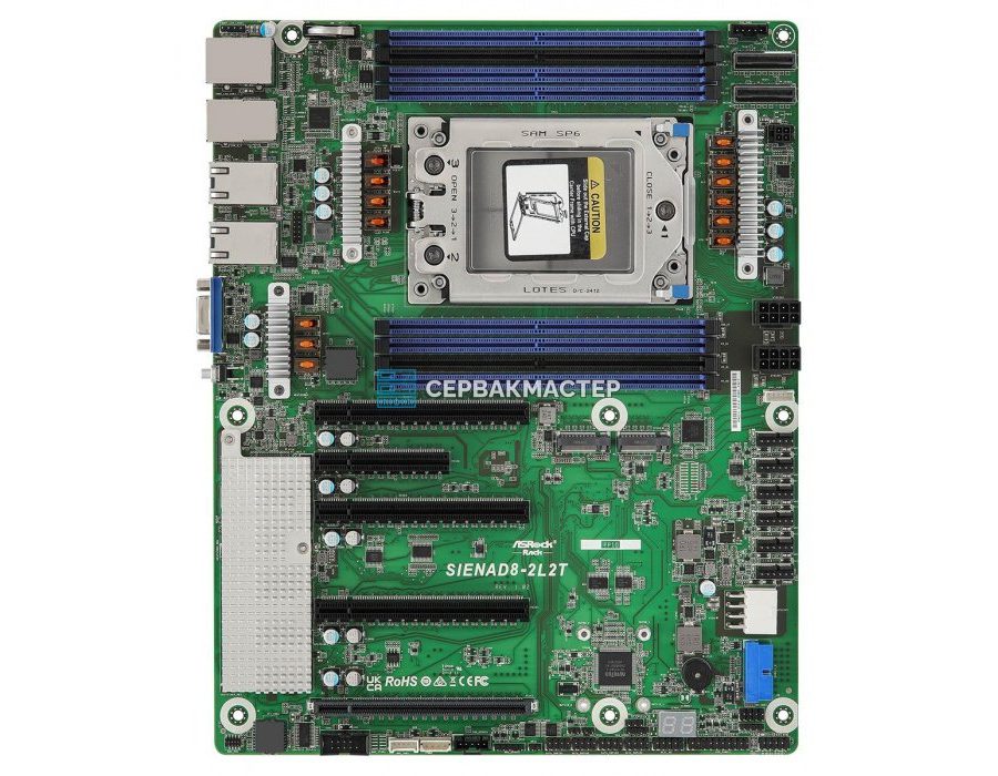 Материнская плата ASRock Rack SIENAD8-2L2T (ATX, SP6, 8 DIMM, DDR5) — купить в СервакМастер
