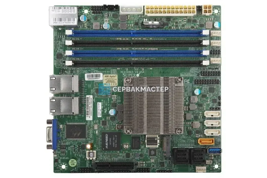 Материнская плата Supermicro X12SDV-8C-SPT4F Mini-ITX, FCBGA2227, 2 DIMM, DDR4 128GB [MBD-X12SDV-8C-SPT4F] — купить в СервакМастер