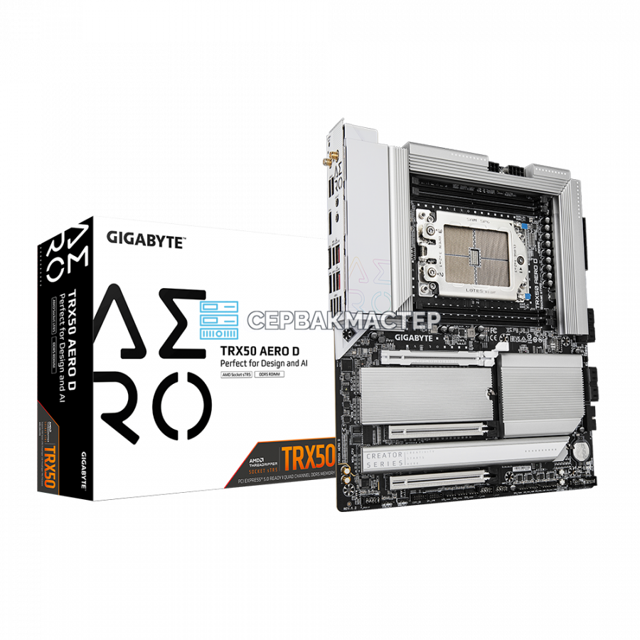 Материнская плата Gigabyte TRX50 AERO D Rev 1.2 (E-ATX, sTR5, 4 DIMM) — купить в СервакМастер