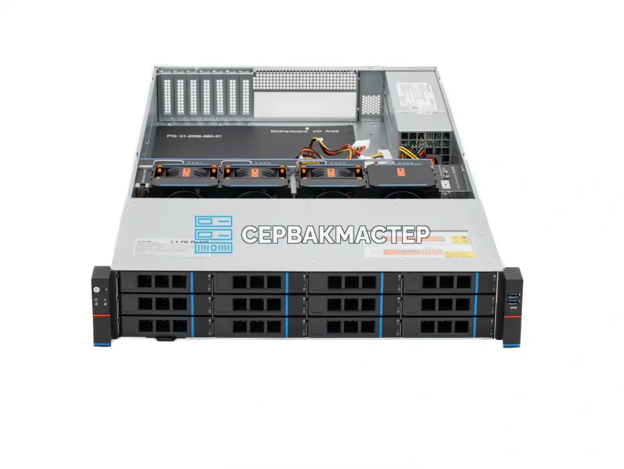 Серверный корпус Gooxi RMC2112-695-HSE (2U, 12 LFF, 2x БП 1300W)