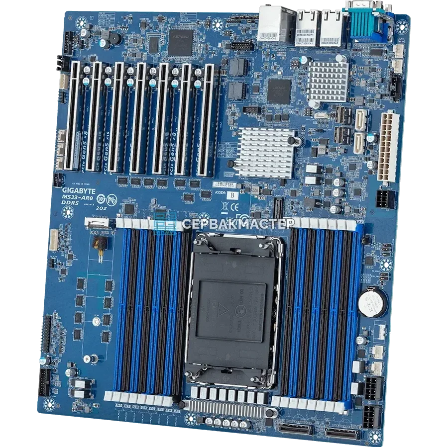 Серверная плата Gigabyte MS33-AR0 Rev 1.x/3.x на LGA4677 (E-ATX, 16 DIMM) — купить в СервакМастер