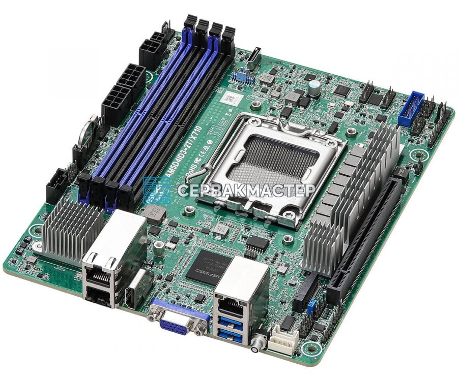 Материнская плата ASRock Rack AM5D4ID3-2T/X710 Deep mini-ITX AM5 4 DIMM DDR5 — купить в СервакМастер