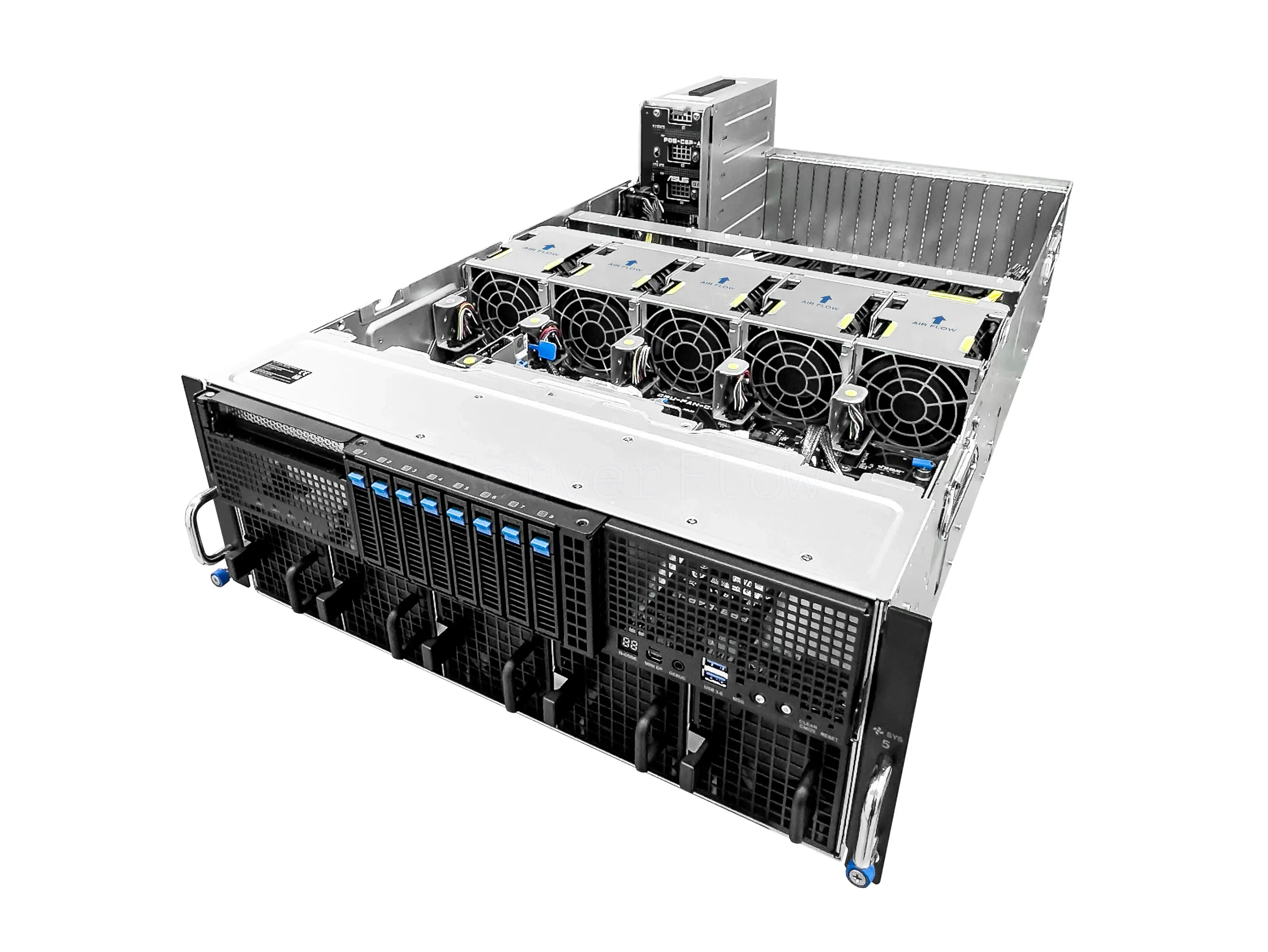 Сервер ASUS ESC8000A-E13-DR с 8× RTX PRO 6000 Blackwell 96GB, 2× EPYC 9174F и RAM 256GB — купить в СервакМастер
