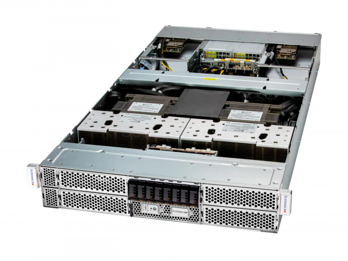 Supermicro 4125GS-TNRT — сервер с 8× NVIDIA H100 80GB и двумя AMD EPYC 9354 для ИИ-задач