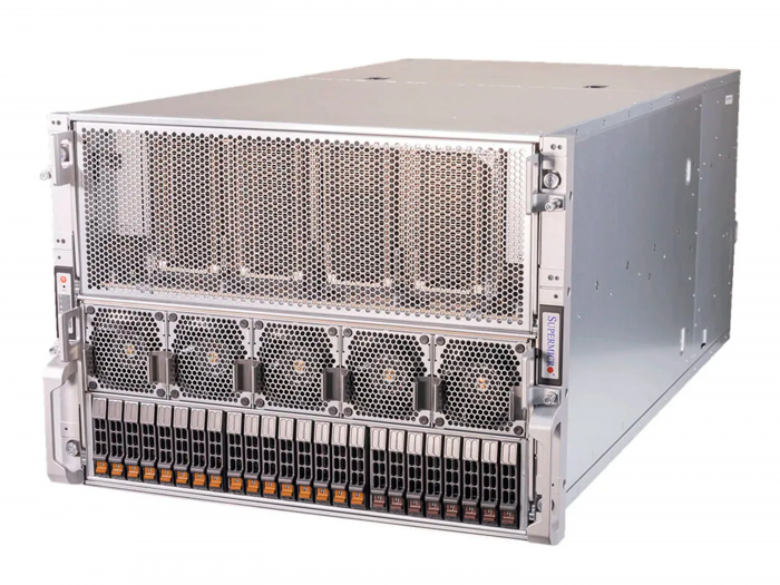 Supermicro 4125GS-TNRT — сервер с 8× NVIDIA H100 80GB и двумя AMD EPYC 9354 для ИИ-задач